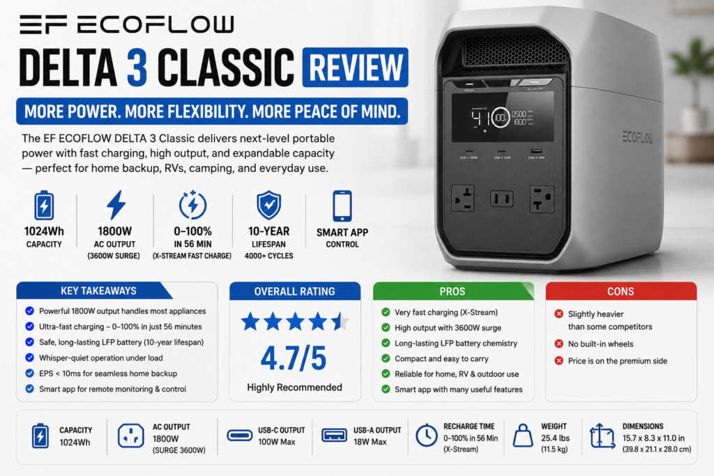 EF ECOFLOW DELTA 3 Classic Review