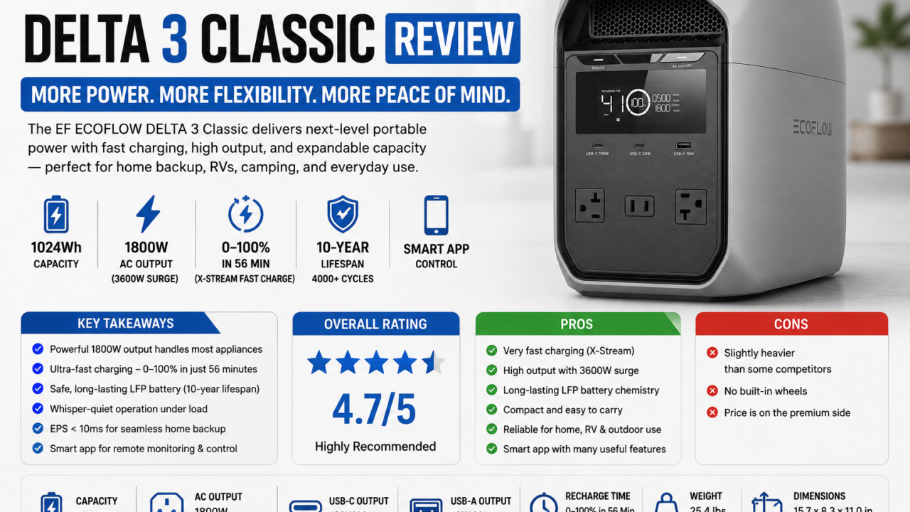 EF ECOFLOW DELTA 3 Classic Review