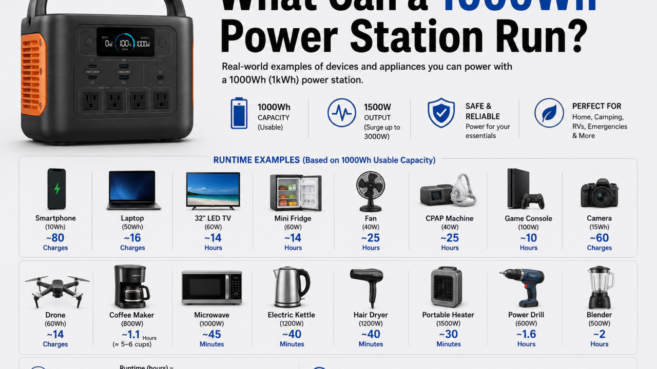 What Can a 1000Wh Power Station Run