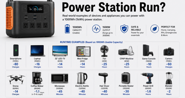 What Can a 1000Wh Power Station Run