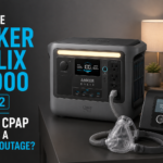 Anker SOLIX C1000 Gen 2 powering a ResMed AirSense 10 CPAP during a power outage