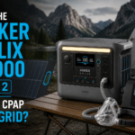 Anker SOLIX C1000 Gen 2 CPAP off-grid solar setup powering a ResMed AirSense 10