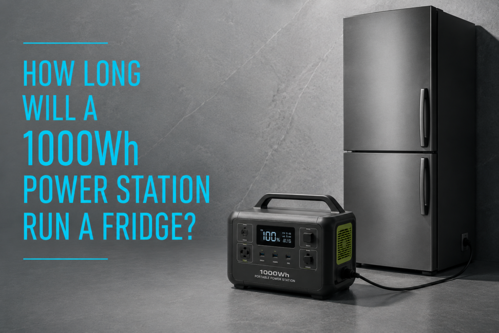 how long will a 1000Wh power station run a fridge