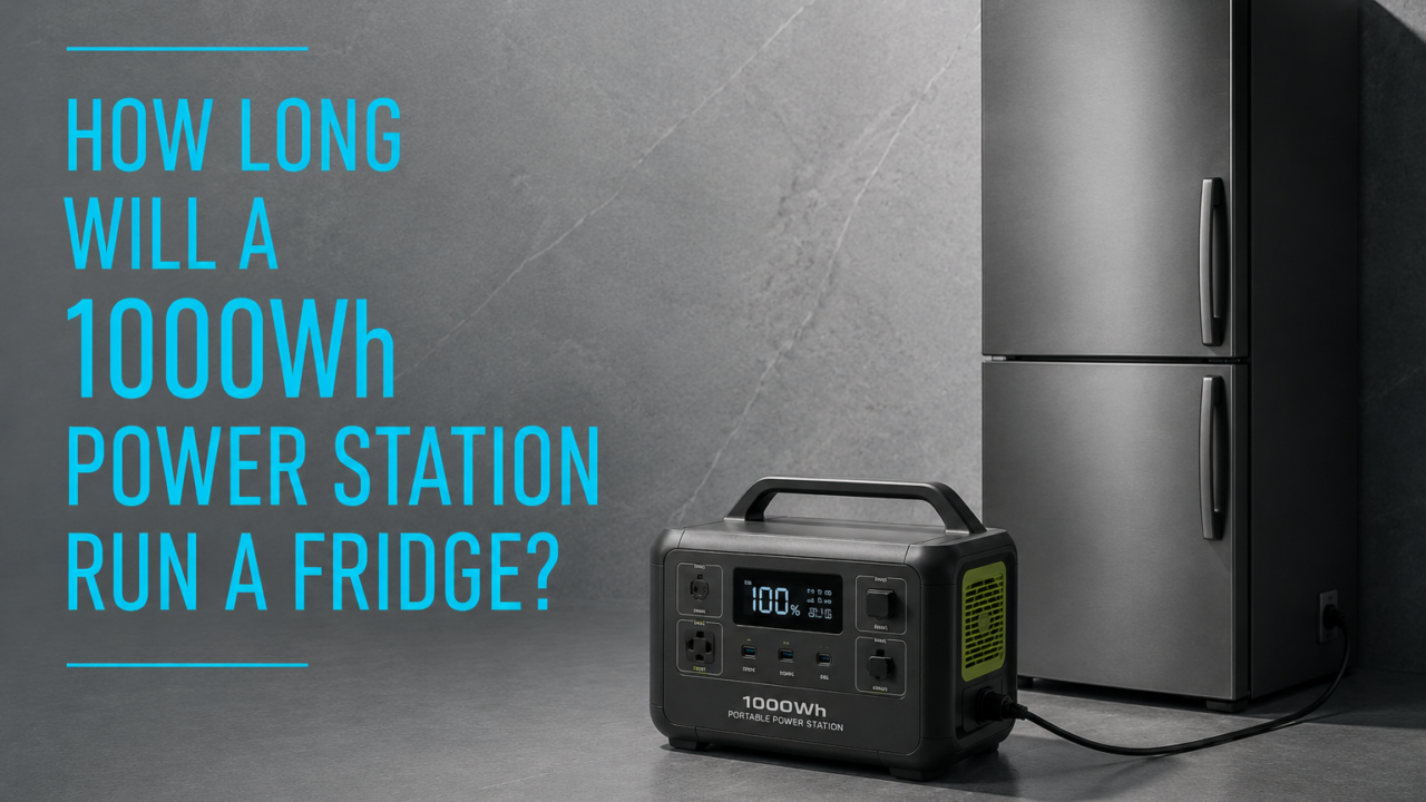 how long will a 1000Wh power station run a fridge