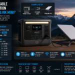 Starlink Mini connected to a portable power station while camping off-grid
