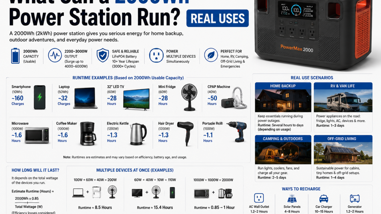 what can a 2000Wh power station run
