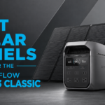 EcoFlow DELTA 3 Classic connected to portable solar panels while charging outdoors
