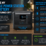 Portable power station showing a slight battery level drop while turned off and stored.