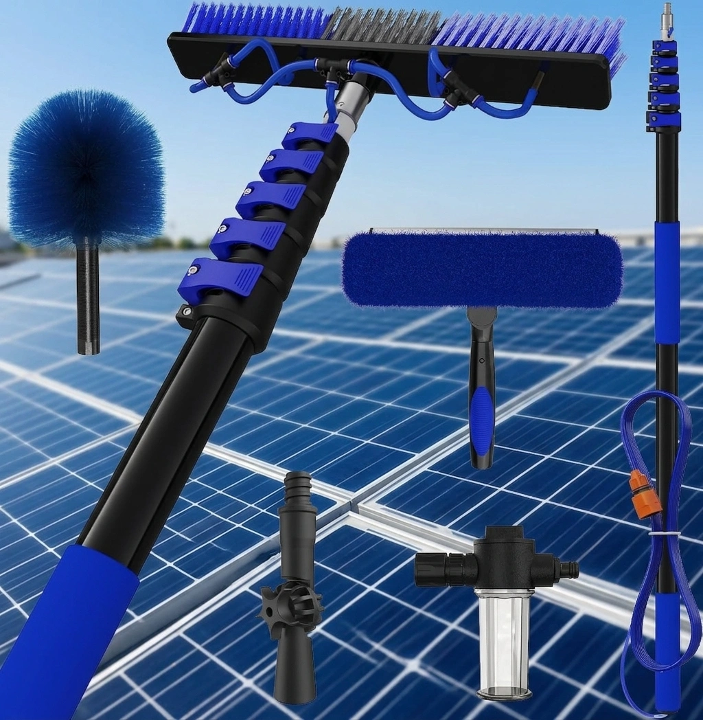 SKGPOLE 30Ft Reach Solar Panel Cleaning Brush Kit