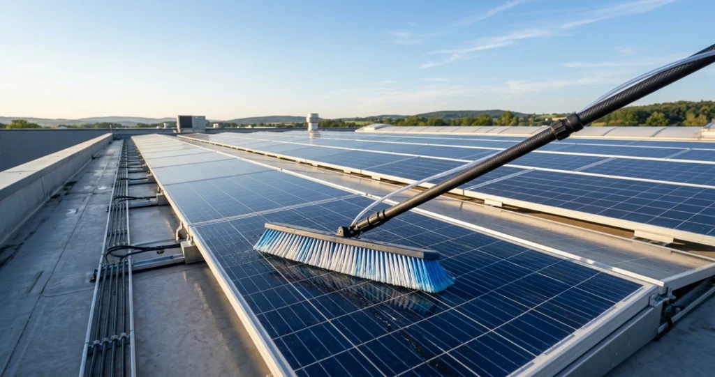 Soft brush for solar panel cleaning